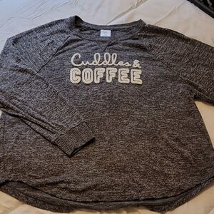 Knit Sweatshirt/Pajama Top Cuddles & Coffee Sweatshirt
